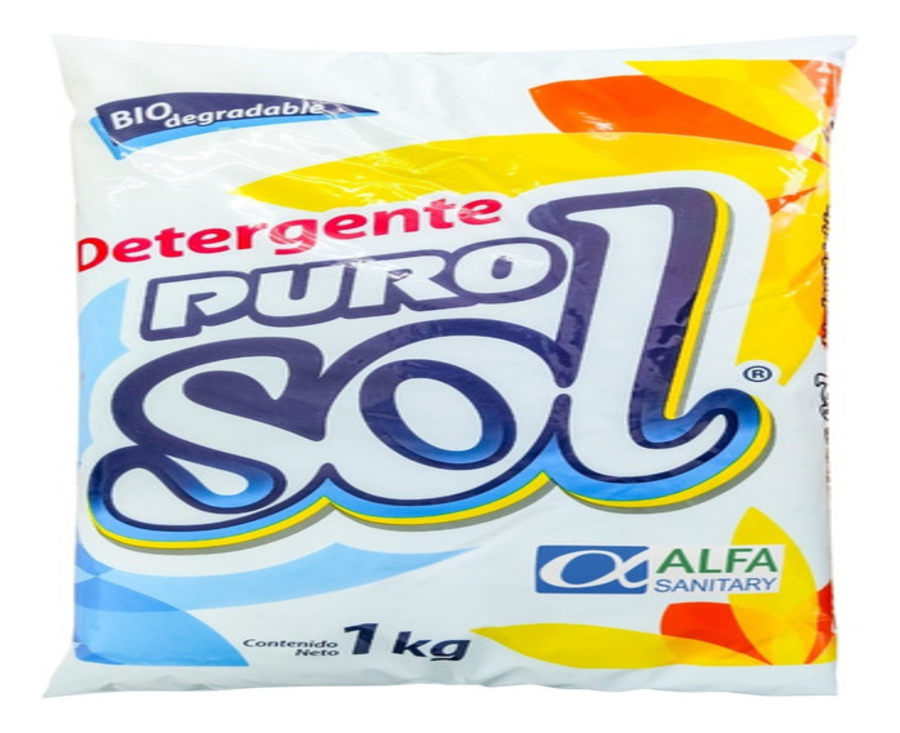Detergente En Polvo Para Ropa Puro Sol Bolsa De 1 Kg