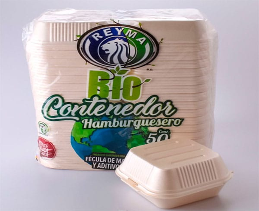 Reyma Contenedor Bio Hamburguesero (50 pzs)